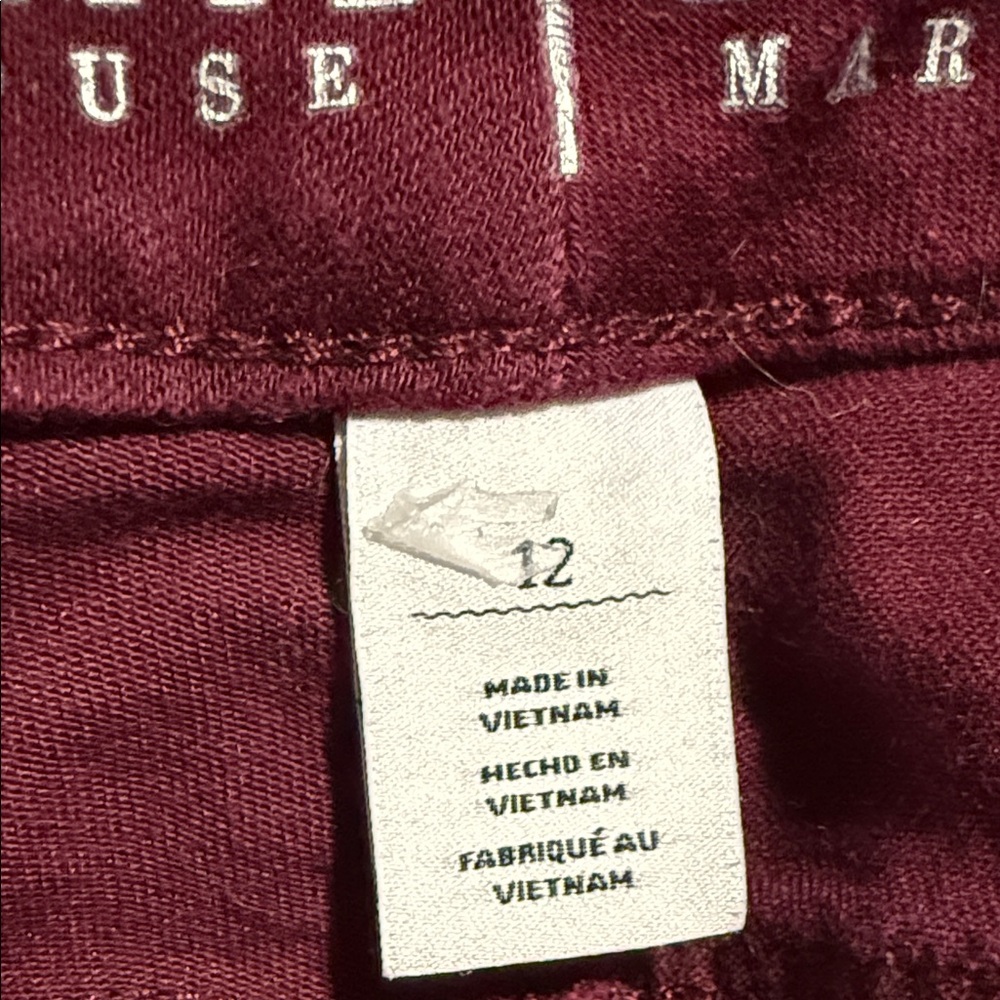 White House Black Market Burgundy Pants Skinny Ankle - Picture 3 of 5
